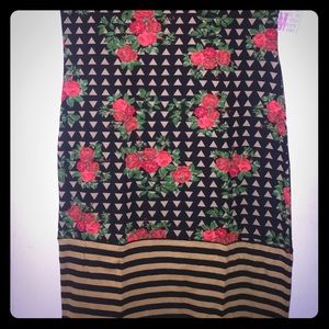 NWT - LuLaRoe Julia Dress - Roses & Stripes